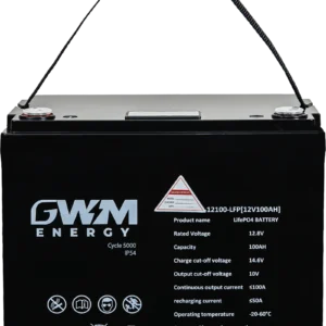 GWM Energy 12.8V 100Ah LiFePO4 lithium battery with 5000 cycles, IP54 protection and Bluetooth support