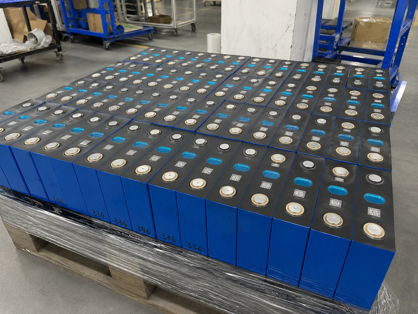 GWM Energy lithium battery cells arranged for advanced battery manufacturing and energy storage production