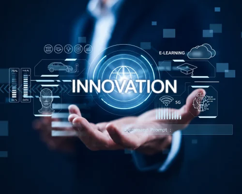 Innovation concept with digital technology, artificial intelligence, cloud computing, and smart energy solutions for the future. Innovation concept with digital technology, artificial intelligence, cloud computing, and smart energy solutions for the future.